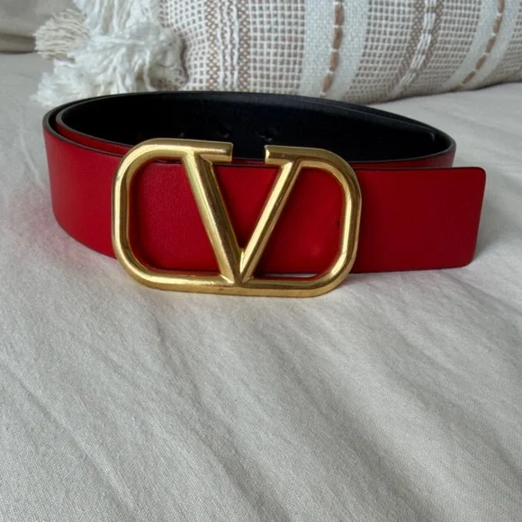Valentino Reversible Vlogo Signature Belt In Glossy Calfskin 40 Mm - Picture 4 of 6